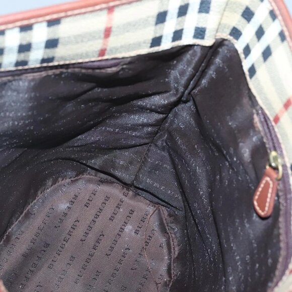 BURBERRY Nova Check Shoulder Bag PVC Beige Gold Auth yk18181 - Picture 10 of 16